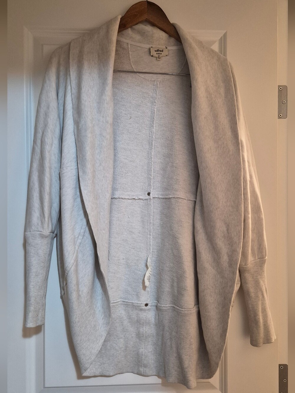 Wilfred Pale Draped Open Cardigan